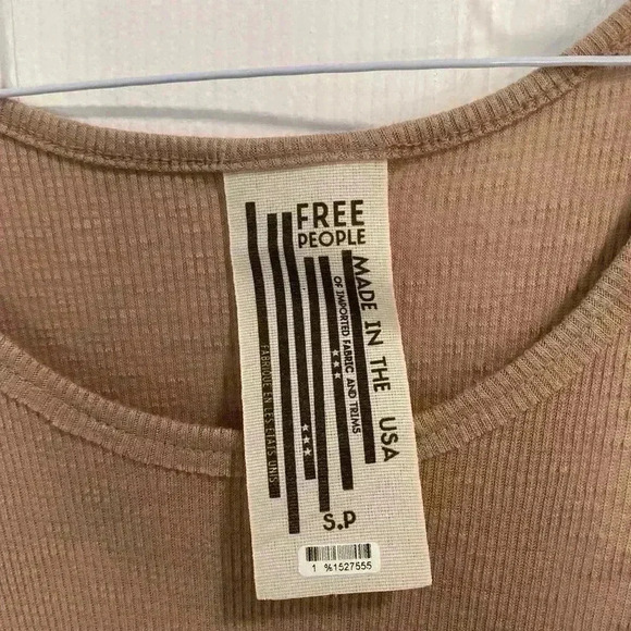 Free People Tan Tank Top Brown Size Small Staple Capsule Wardrobe Essential - Picture 2 of 5